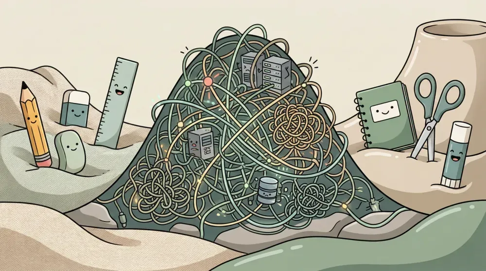 График выбора: новички и эксперты выбирают простоту, а в середине мы страдаем из-за переусложнения.